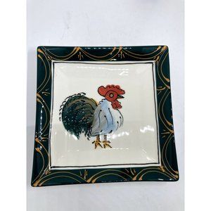 Rooster Decorative Plate TableArts Debra Cherniawsky 1996 7.5 inch Square